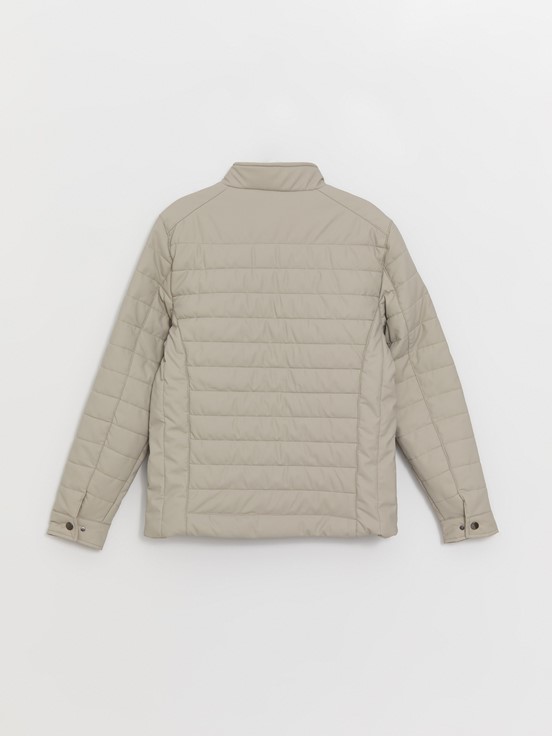 Deri Görünümlü Mont BEJ