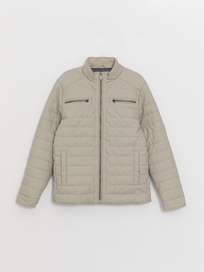 Deri Görünümlü Mont BEJ