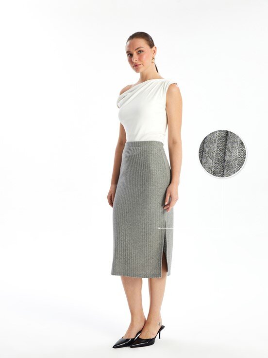 Etek GREY MEL - LACİVERT