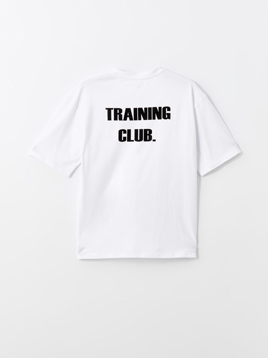 LCW SPORTS Bisiklet Yaka Kısa Kollu Erkek Spor Tişört BUXE BEYAZI