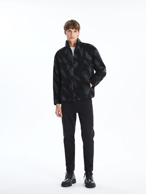 Fermuarlı Sweatshirt SİYAH BASKILI 4
