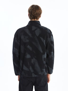 Fermuarlı Sweatshirt SİYAH BASKILI 4