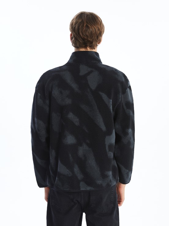 Fermuarlı Sweatshirt SİYAH BASKILI 4
