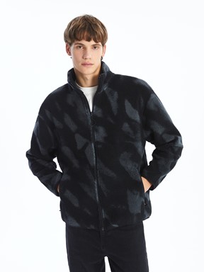 Fermuarlı Sweatshirt SİYAH BASKILI 4