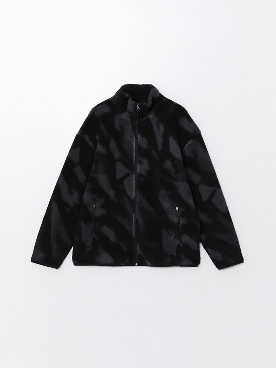 Fermuarlı Sweatshirt SİYAH BASKILI 4