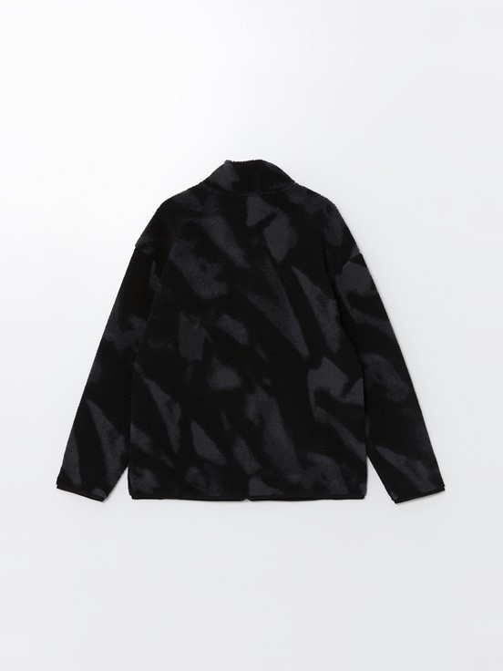 Fermuarlı Sweatshirt SİYAH BASKILI 4