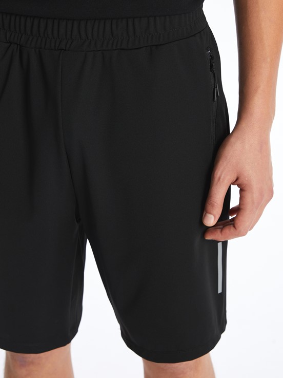 Slim Fit Erkek Spor Şort YENİ SİYAH