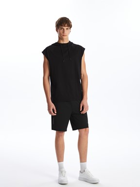 Slim Fit Erkek Spor Şort YENİ SİYAH