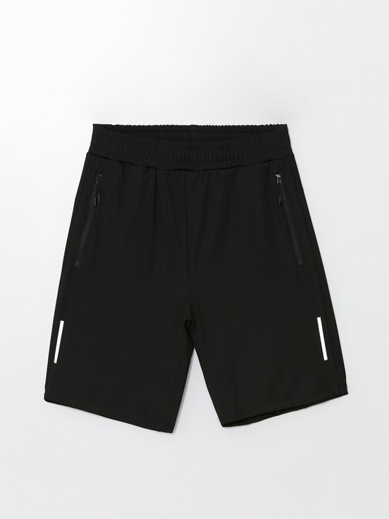 Slim Fit Erkek Spor Şort YENİ SİYAH