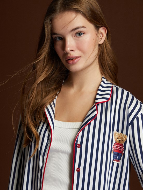 Pijama Takım LACİVERT ÇİZGİLİ