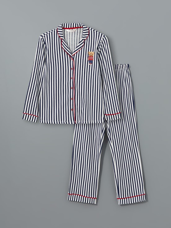 Pijama Takım LACİVERT ÇİZGİLİ