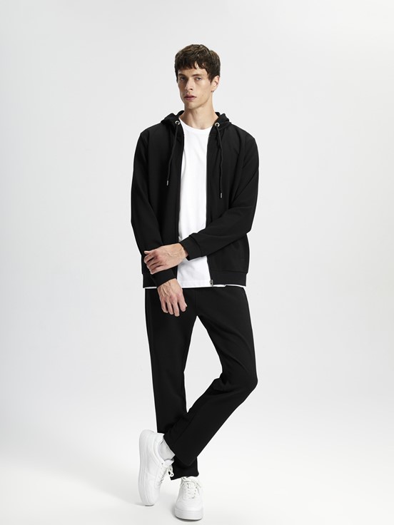 Fermuarlı Sweatshirt YENİ SİYAH