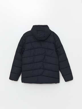 Deri Görünümlü Mont LACİVERT