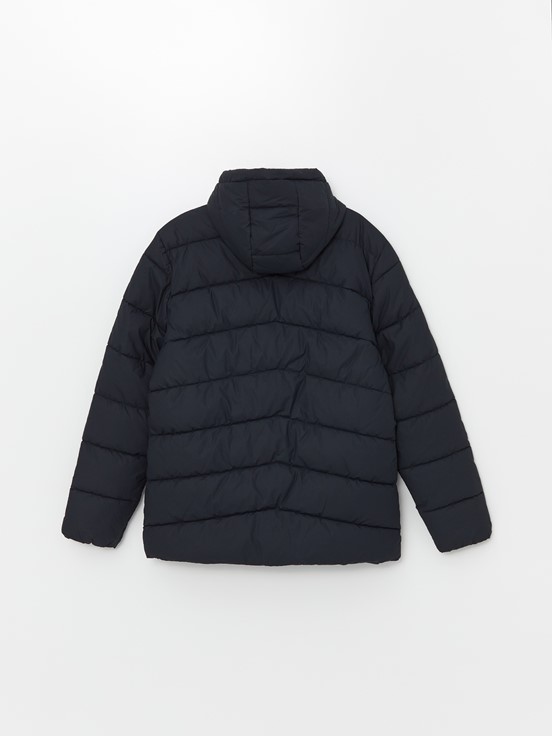 Deri Görünümlü Mont LACİVERT