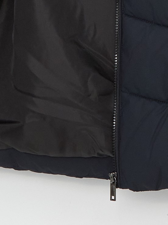 Deri Görünümlü Mont LACİVERT