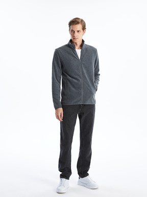 Fermuarlı Sweatshirt KOYU GRİ MELANJ