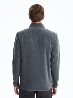 Fermuarlı Sweatshirt KOYU GRİ MELANJ