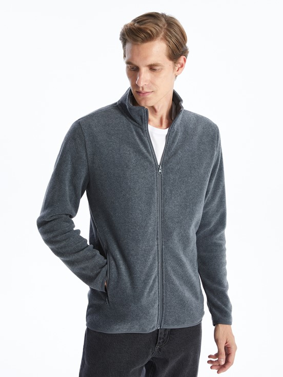 Fermuarlı Sweatshirt KOYU GRİ MELANJ