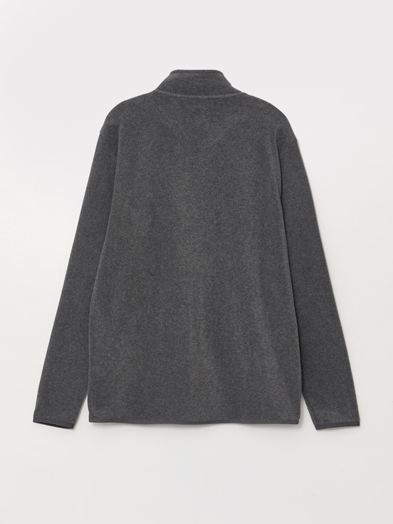 Fermuarlı Sweatshirt KOYU GRİ MELANJ