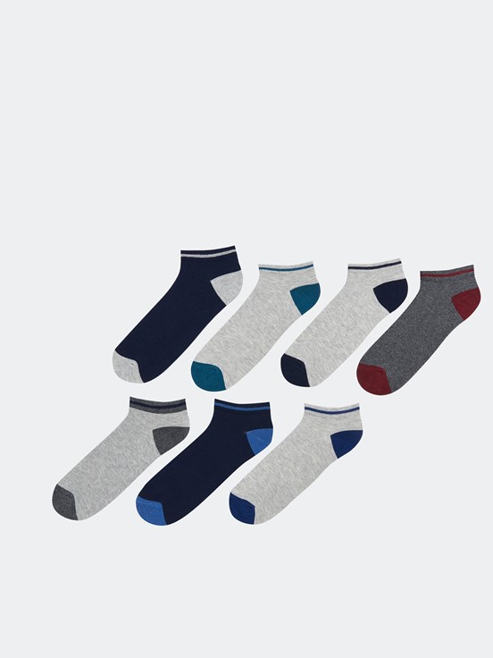 Patik Çorap KARIŞIK RENK İPLİĞİ BOYALI