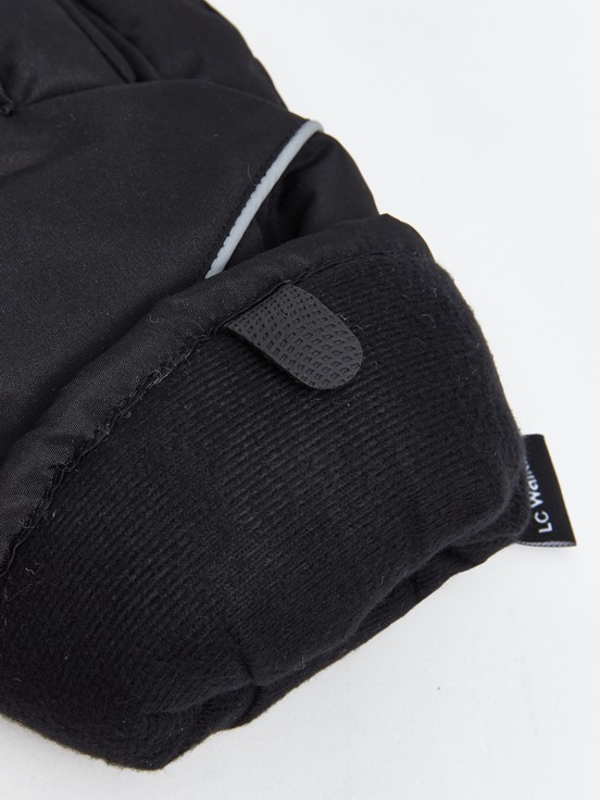 Yazı Baskılı Erkek Kar Eldiveni SİYAH