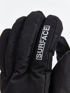 Yazı Baskılı Erkek Kar Eldiveni SİYAH