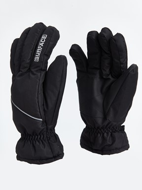 Yazı Baskılı Erkek Kar Eldiveni SİYAH