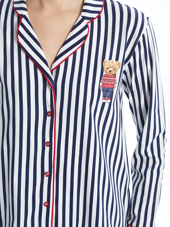 Pijama Takım LACİVERT ÇİZGİLİ