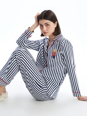 Pijama Takım LACİVERT ÇİZGİLİ