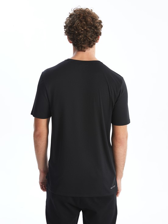 LCW SPORTS Bisiklet Yaka Kısa Kollu Erkek Spor Tişört YENİ SİYAH