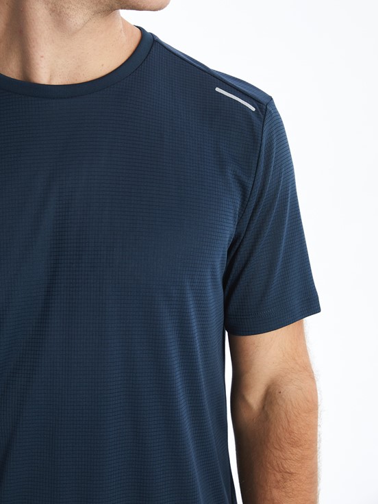 LCW SPORTS Bisiklet Yaka Kısa Kollu Erkek Spor Tişört KOYU INDIGO