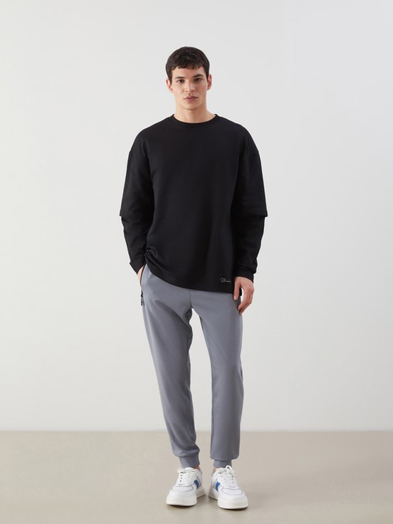 Slim Fit Erkek Jogger Eşofman Altı AÇIK ANTRASİT