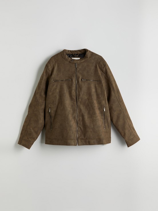 Deri Görünümlü Mont VİZON