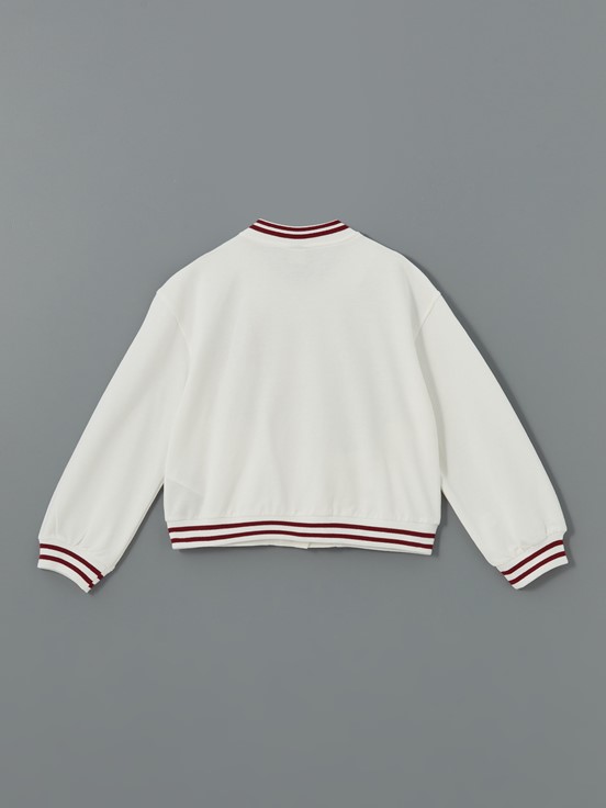 Nakışlı Uzun Kollu Kız Çocuk Kolej Ceket EKRU