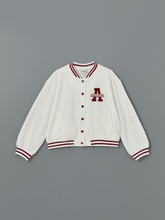 Nakışlı Uzun Kollu Kız Çocuk Kolej Ceket EKRU