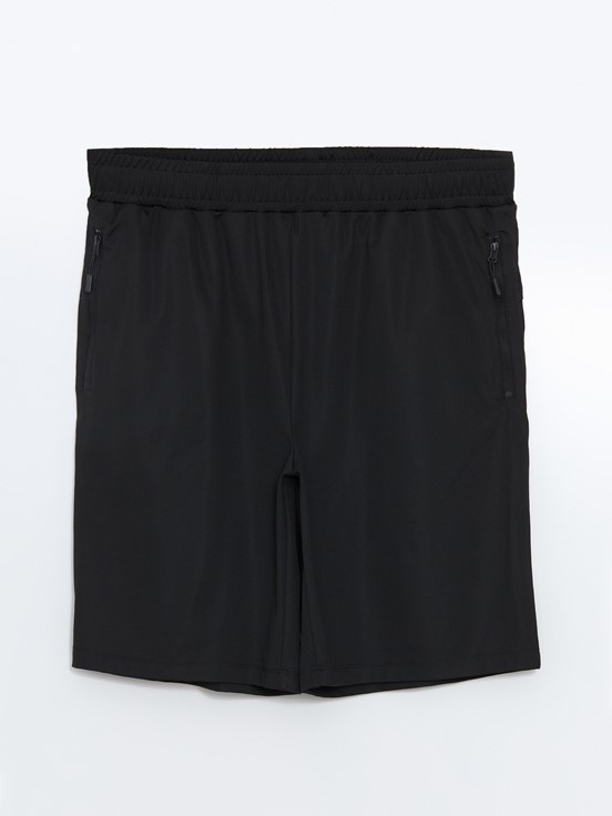 Slim Fit Erkek Spor Şort YENİ SİYAH