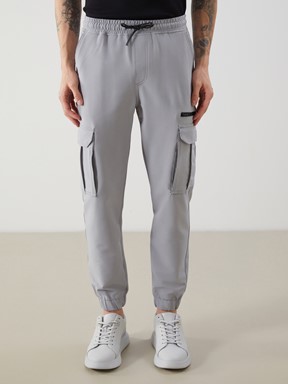 Slim Fit Erkek Kargo Pantolon GRİ