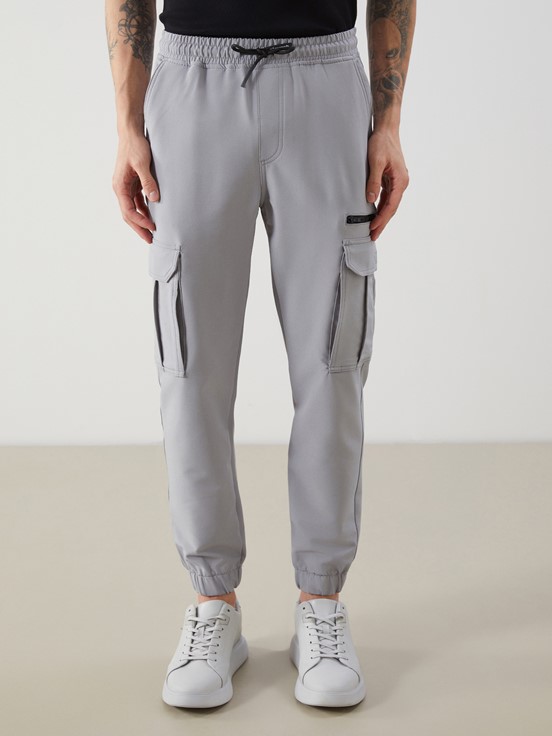 Slim Fit Erkek Kargo Pantolon GRİ