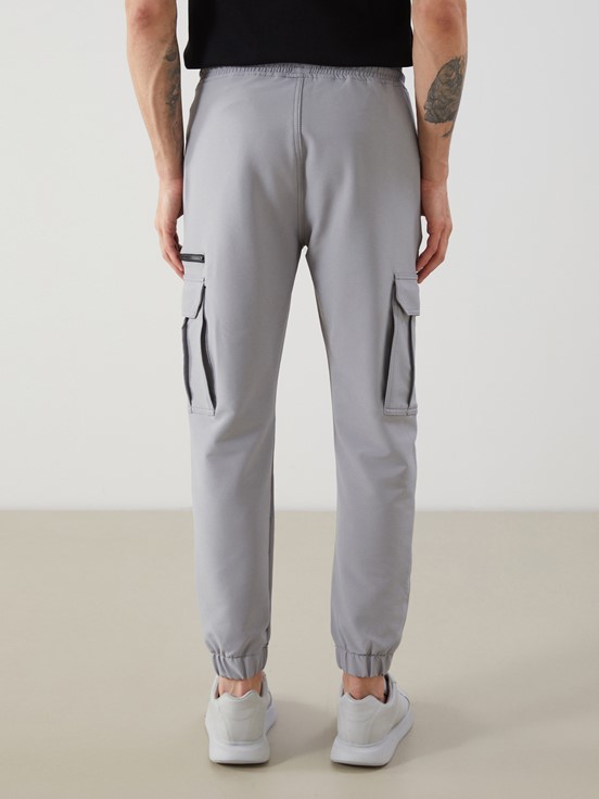 Slim Fit Erkek Kargo Pantolon GRİ