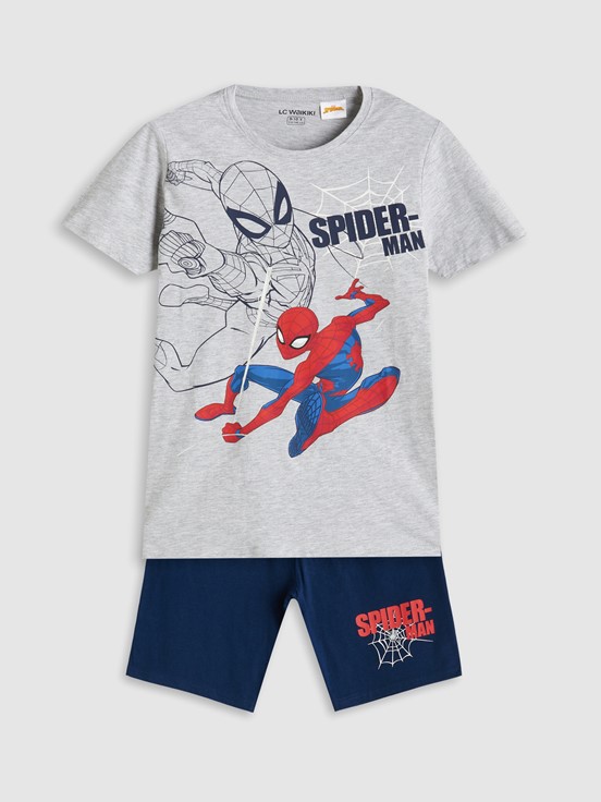 Şortlu Pijama Takımı AÇIK GRİ MELANJ