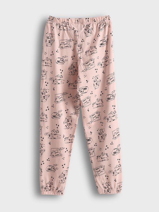 Pijama Takım PEMBE BASKILI