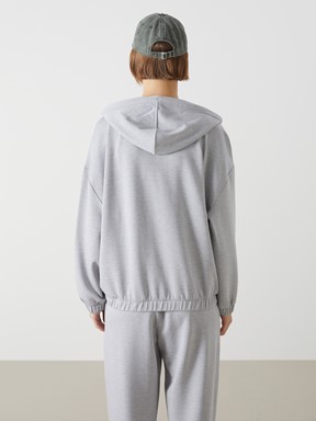 Fermuarlı Sweatshirt GRİ MELANJ