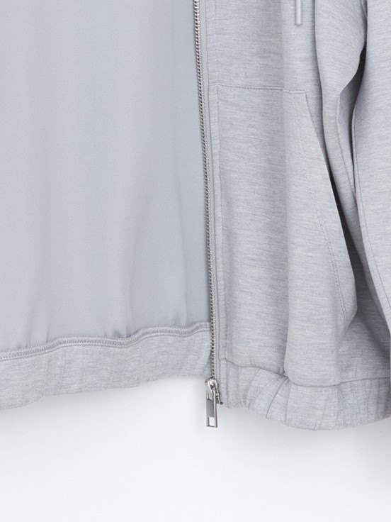 Fermuarlı Sweatshirt GRİ MELANJ