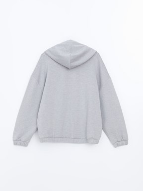 Fermuarlı Sweatshirt GRİ MELANJ