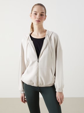 Fermuarlı Sweatshirt GRİ MELANJ