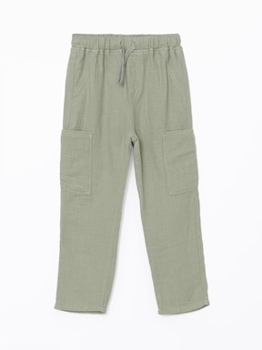 Basic Erkek Çocuk Kargo Pantolon MAT YEŞİL
