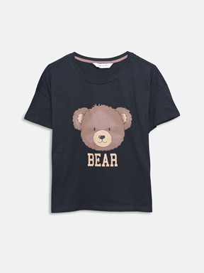 Şortlu Pijama Takımı SİYAH BASKILI