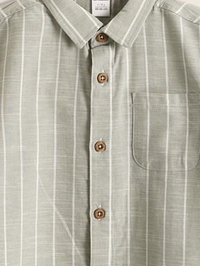 Gömlek MAT YEŞİL ÇİZGİLİ