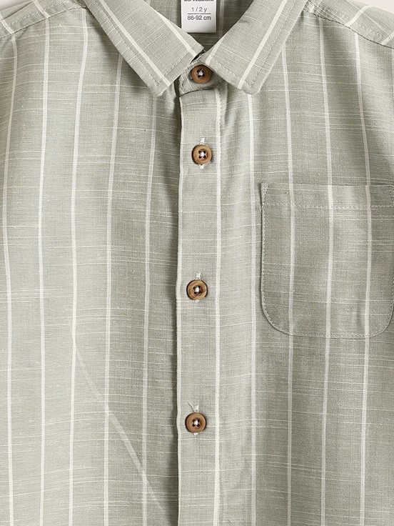 Gömlek MAT YEŞİL ÇİZGİLİ