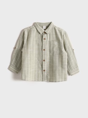 Gömlek MAT YEŞİL ÇİZGİLİ